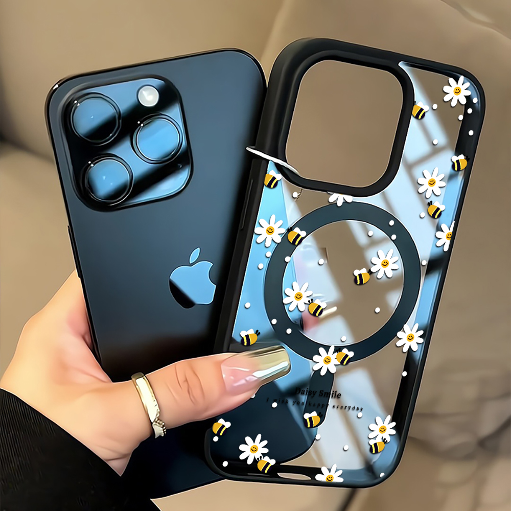 Clear Magsafe Case - Casing Ponsel Fresh Daisy Bee Untuk