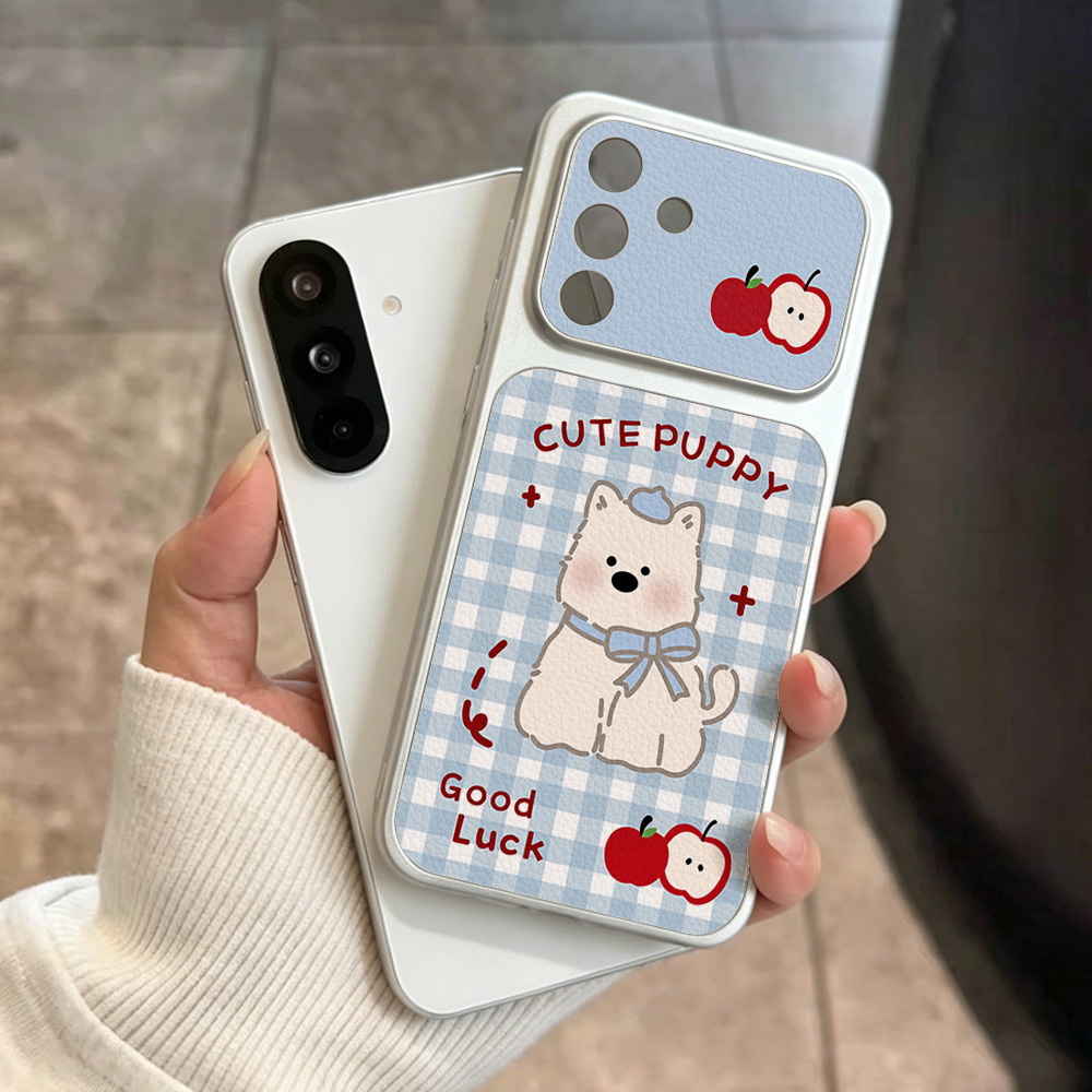 Phone Cases Blue - Casing Ponsel Pola Anak Anjing Kotak-kotak