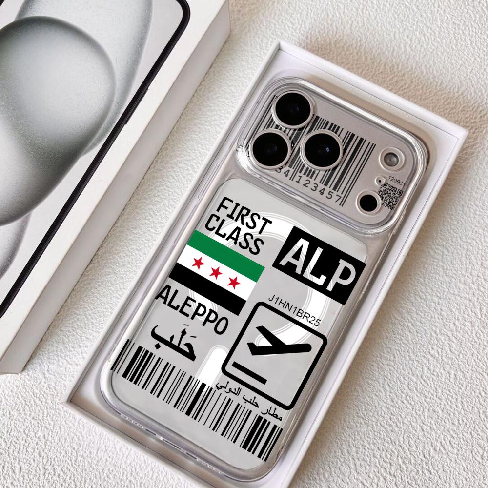 Clear Magsafe Case - Casing Ponsel Tiket Pesawat Syiria untuk