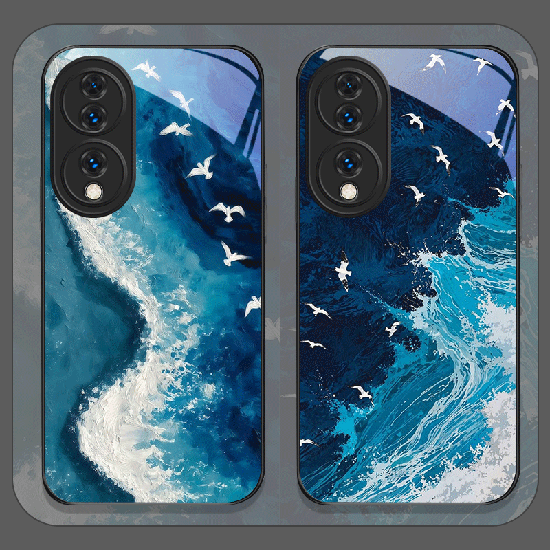 Phone Cases Beach - Casing Ponsel Kaca Tempered Cetak Gelombang