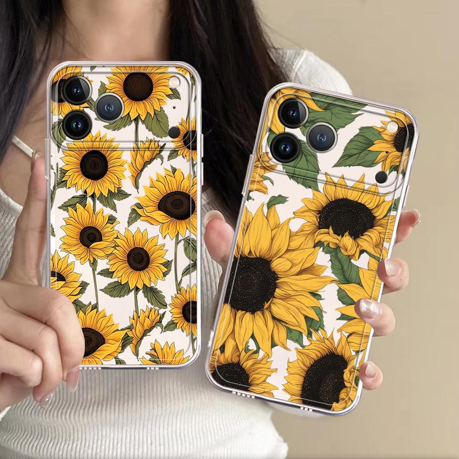 Phone Cases Popular - Casing Pola Bunga Matahari yang Lucu