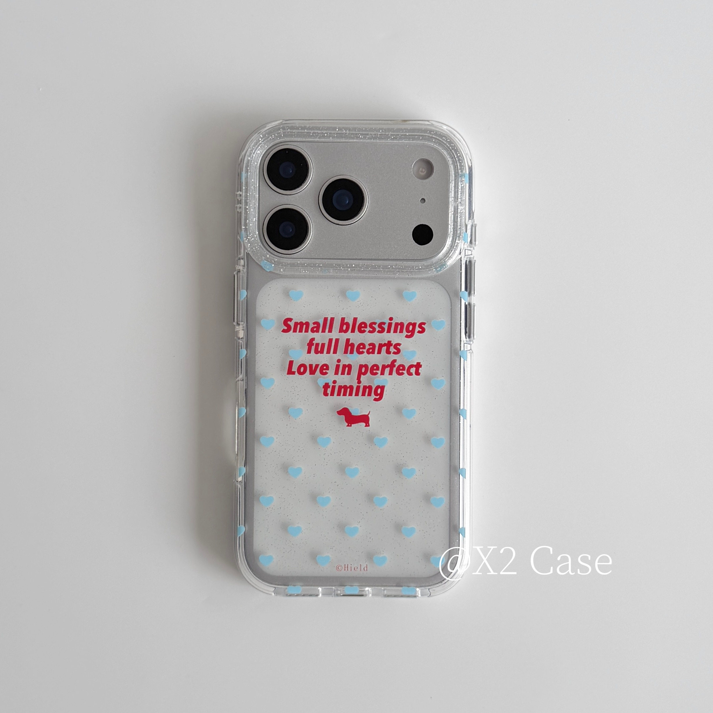 Phone Cases Popular - Ins Blue Love English Shining Y2K