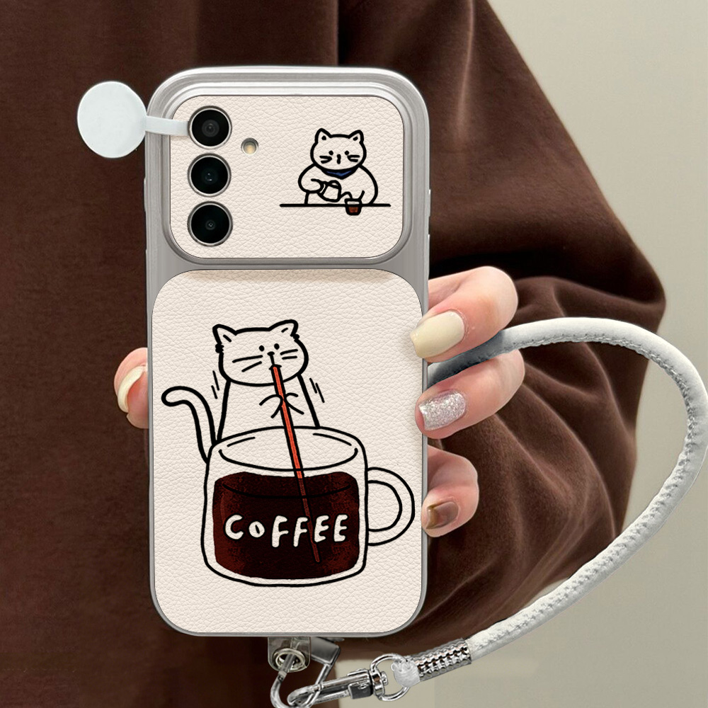 Phone Cases Silicone - Casing Ponsel Kucing Lucu Motif Kopi