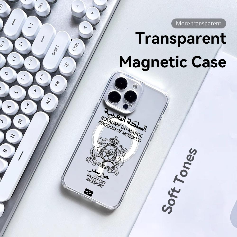 Clear Magsafe Case - Casing Ponsel Paspor Maroko Keren Untuk