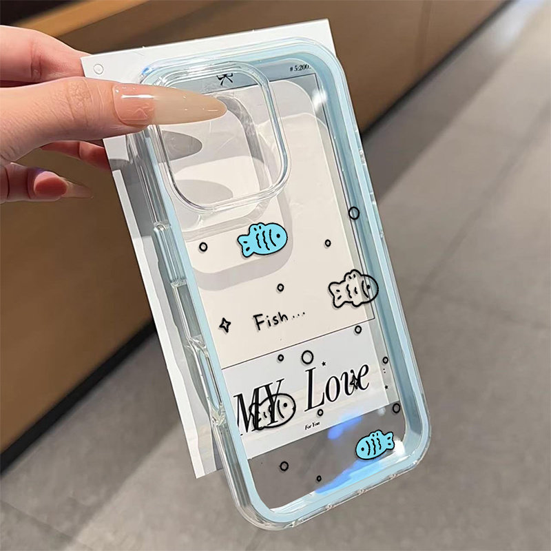 Samsung Galaxy A55 - Casing Bening 2in1 Ikan Kecil Lucu