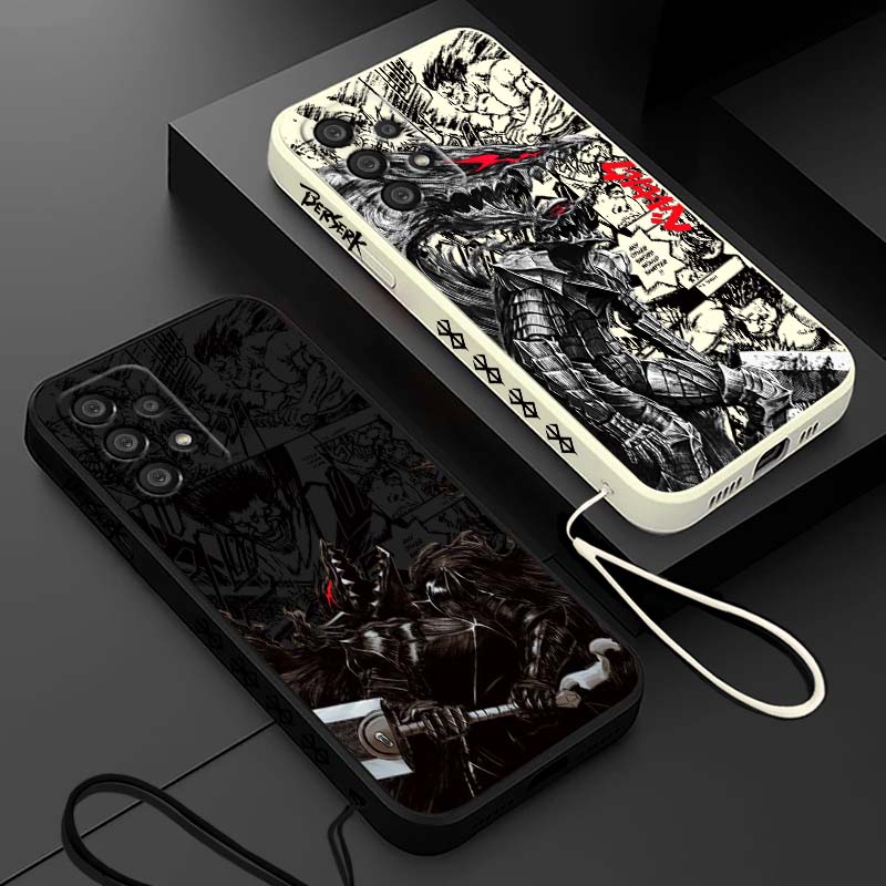 Phone Cases Galaxy A17 - Casing HP Cairan Tali Karet Anime