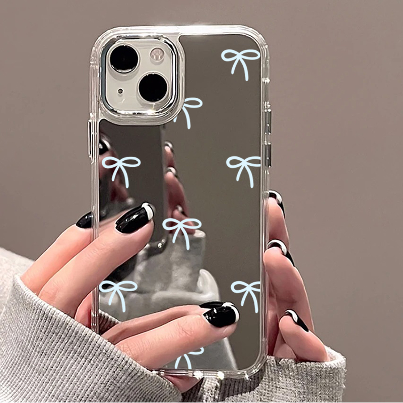 Phone Cases Blue - Casing Ponsel Cermin Biru Muda dengan