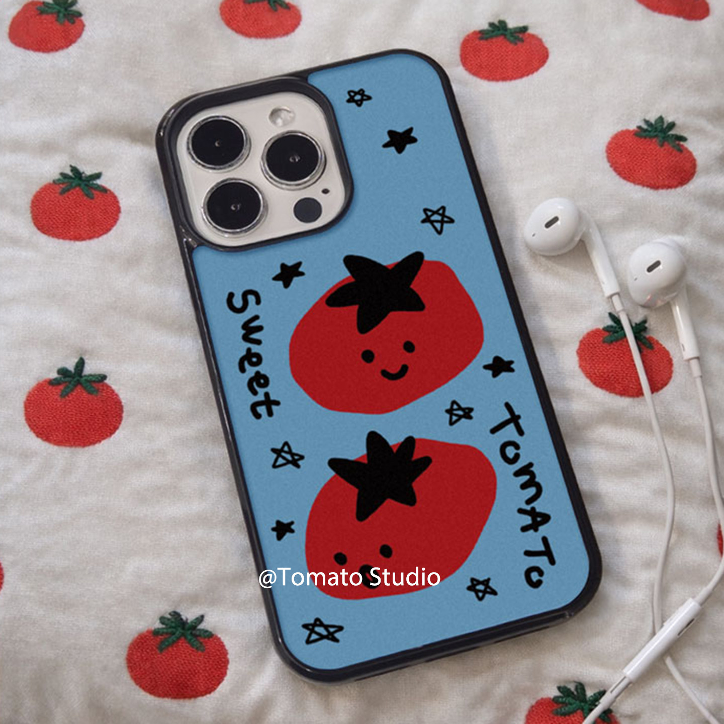 Phone Cases Blue - Casing HP Korea Ins Lovely Graffiti