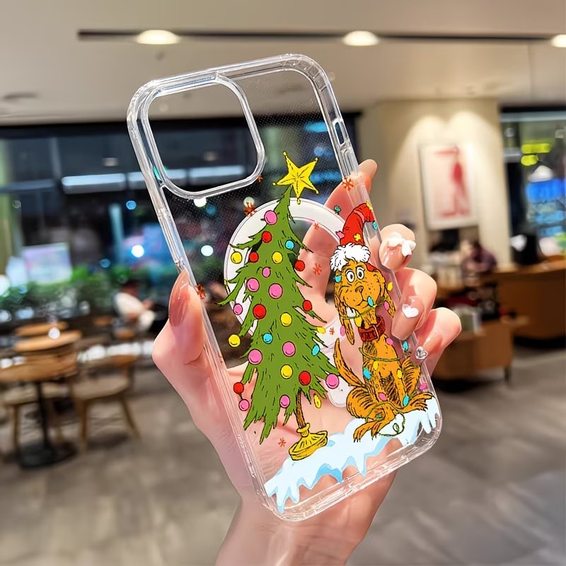 Clear Magsafe Case - Casing Ponsel Tema Natal Anak Anjing