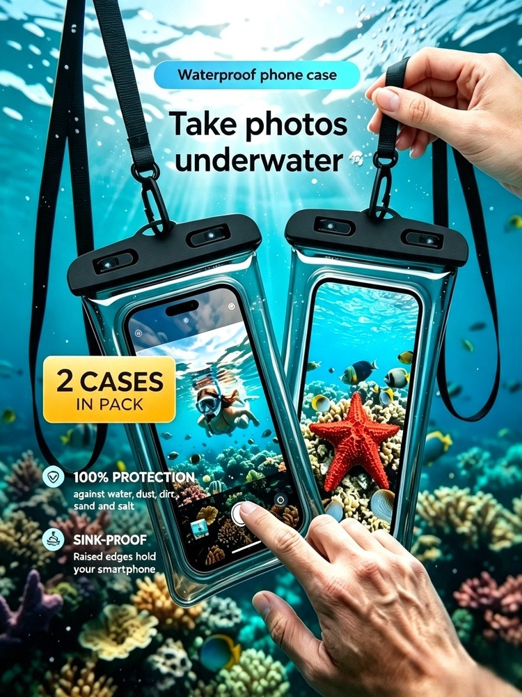 Phone Cases Beach - Kantong Ponsel Tahan Air 2-bagian, Cocok