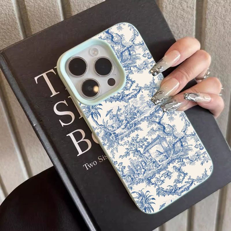 Casing Ponsel Porselen Biru Pu - Phone Cases Blue ulasan dan harga