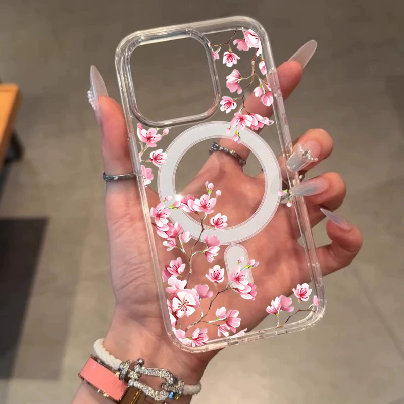 Casing Bunga INS Merah Muda Me - Clear Magsafe Case ulasan dan harga