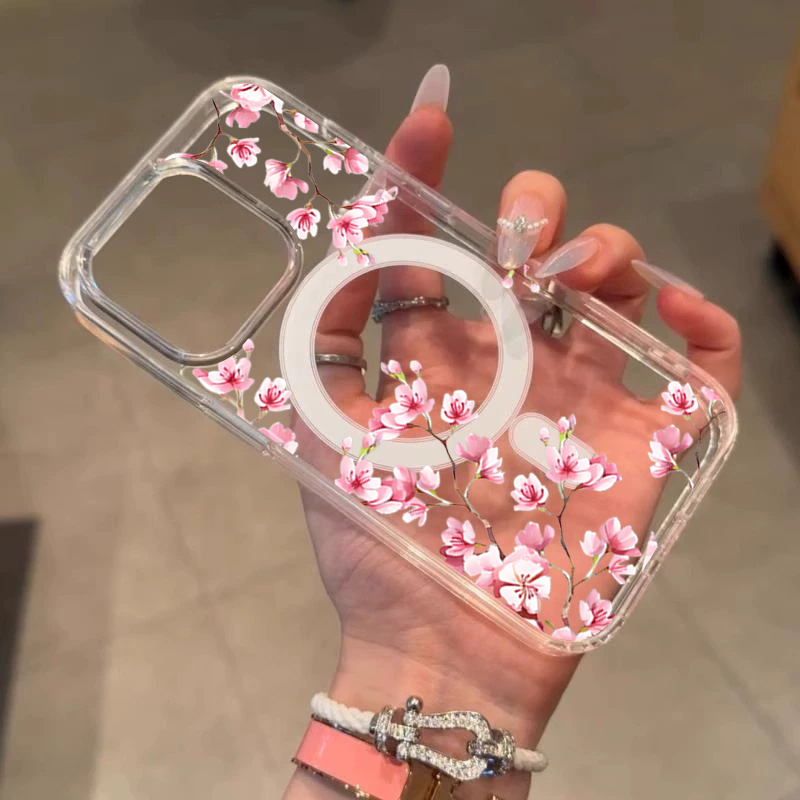Casing Bunga INS Merah Muda Me - Clear Magsafe Case ulasan dan harga