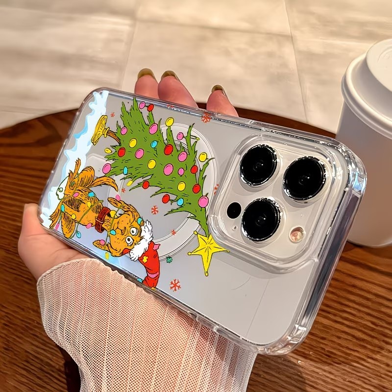 Casing Ponsel Tema Natal Anak  - Clear Magsafe Case ulasan dan harga